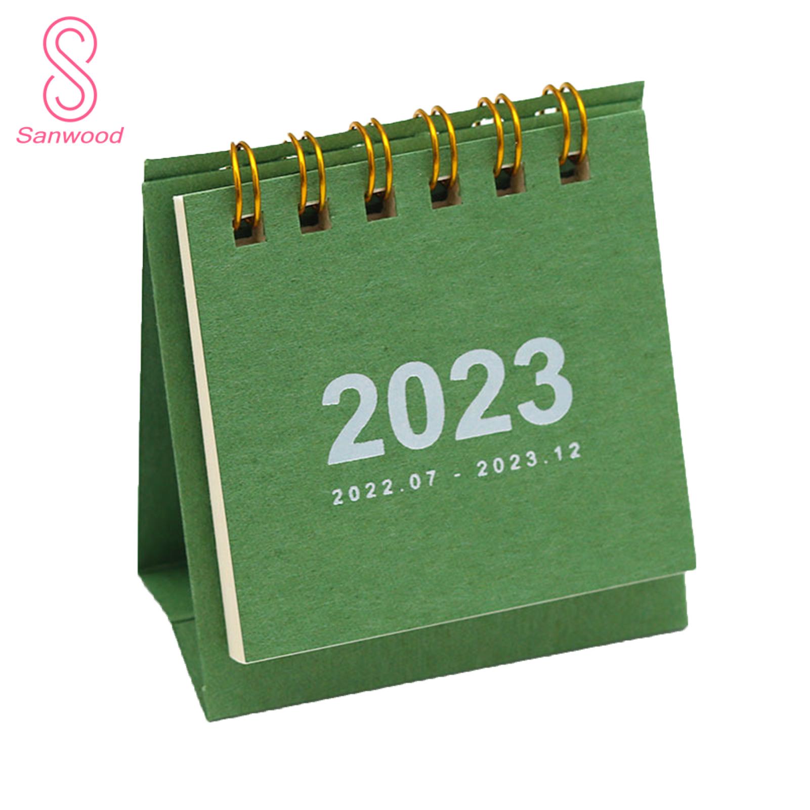 Mini Desk Calendar Portable 2023 Small Stand Up Desk Calendar. 
