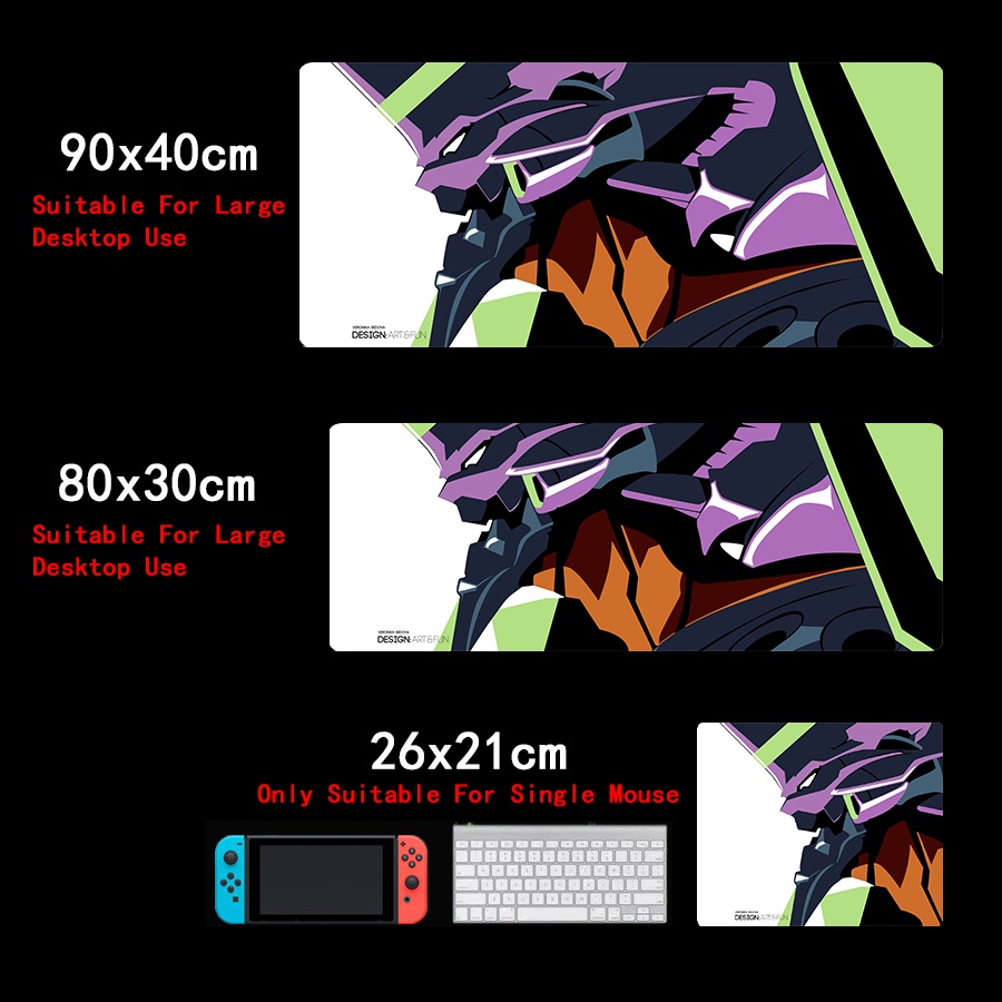 Custom Gaming Mouse Pad Neon Genesis Evangelion Mouse Pad New EVA Extra Large Anti-Slip Office Gaming Long Mousepad. 