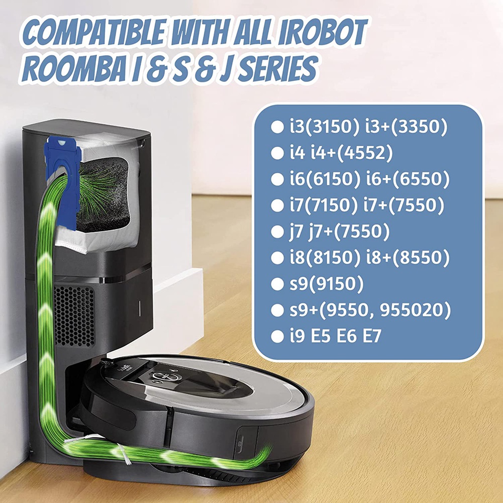 NCANRUI 10PCS Dirt Disposal Bags for IRobot Roomba I7 I7+/Plus (7550) I3+ I6+ (6550) I8+ (8550) S9+ (9550) I&S Series Clean Base. 