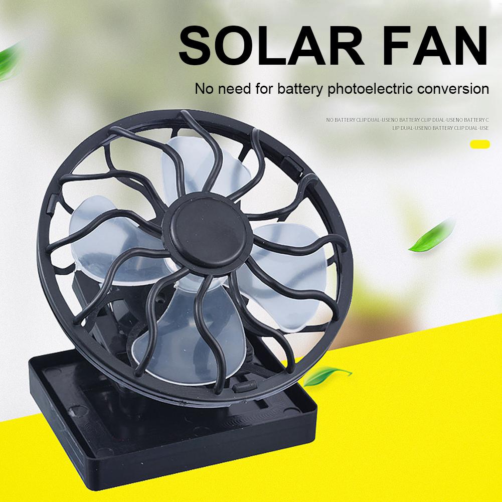 Cooling Camping Blower Summer Solar Fan Round Bottom Rechargeable Solar Mini Fan Portable Clip Desktop Table Fan Traveling