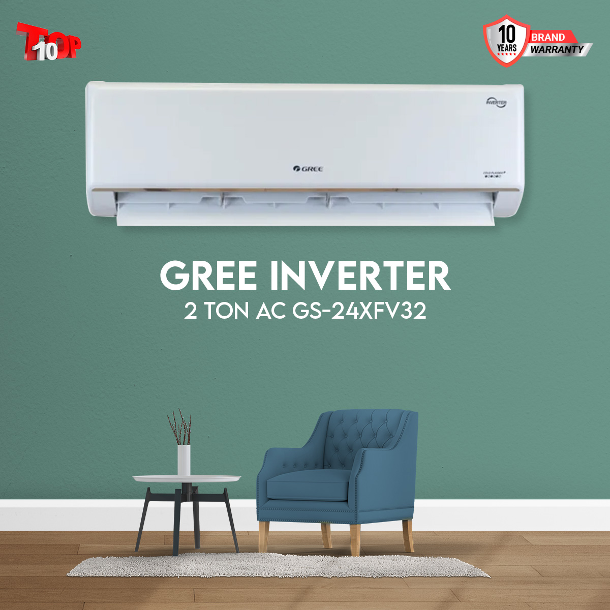 GREE INVERTER 2 TON AC GS-24XFV32/ GS-24XPUV32-/ GSH-24PUV410- & OTHERS MODEL (OFFICIAL WARRANTY )