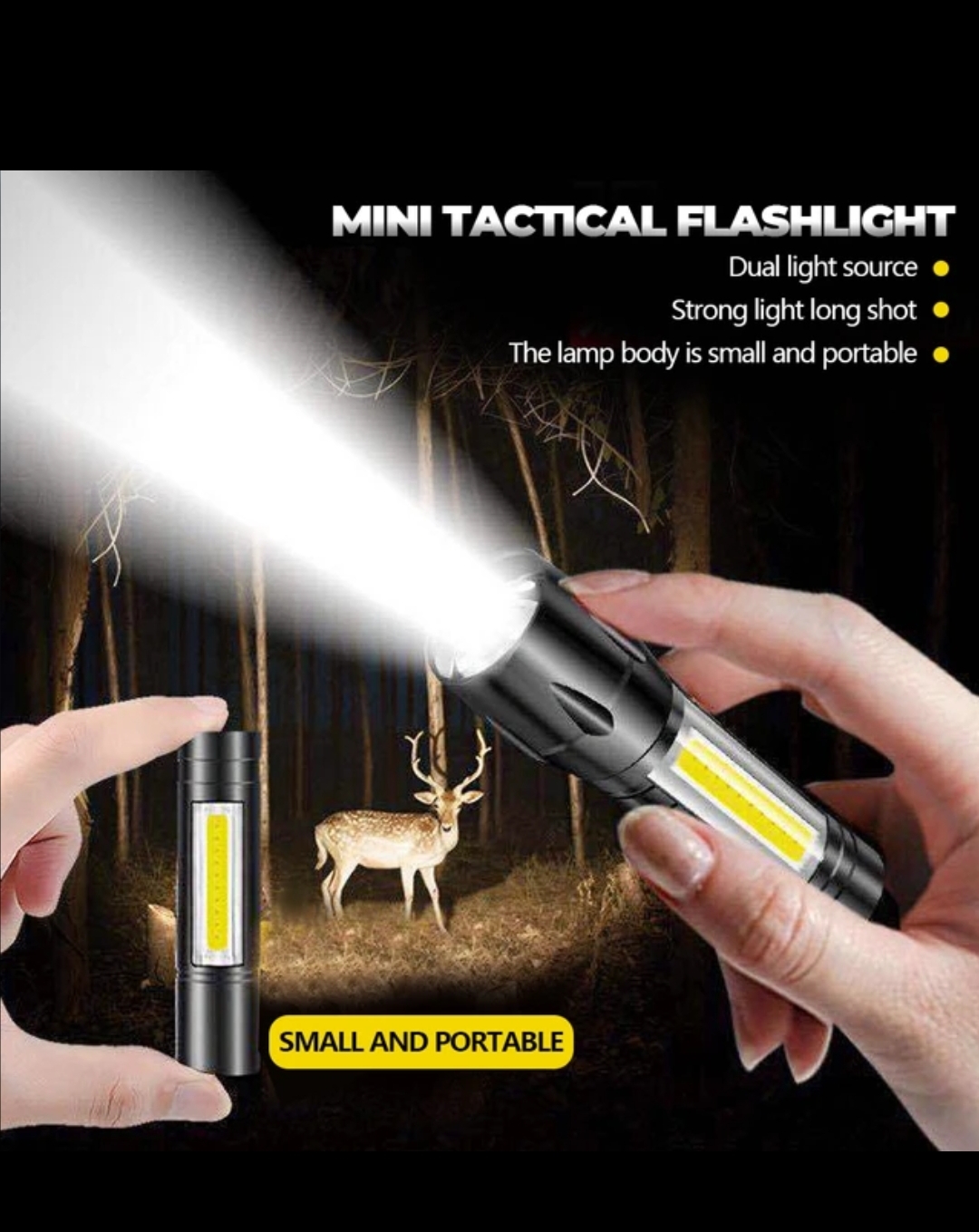 Rechargeable Torchlight Torch LED Portable Emergency Torch 3-Mode Mini Camping lighting. 
