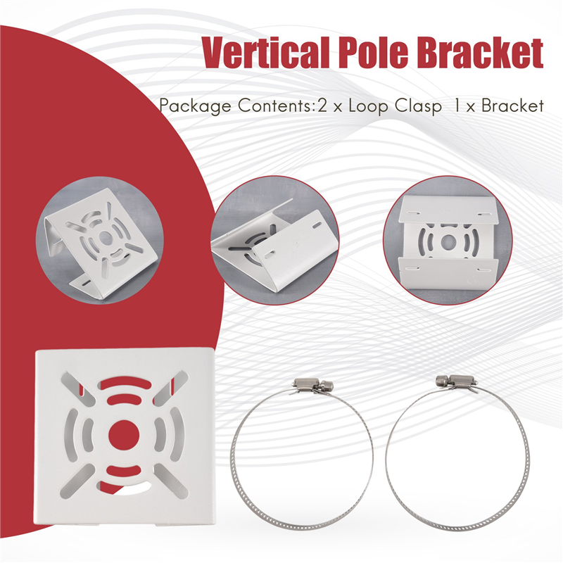 Universal Vertical Pole , with 2 , Wall Mounting Loop Bracket. 