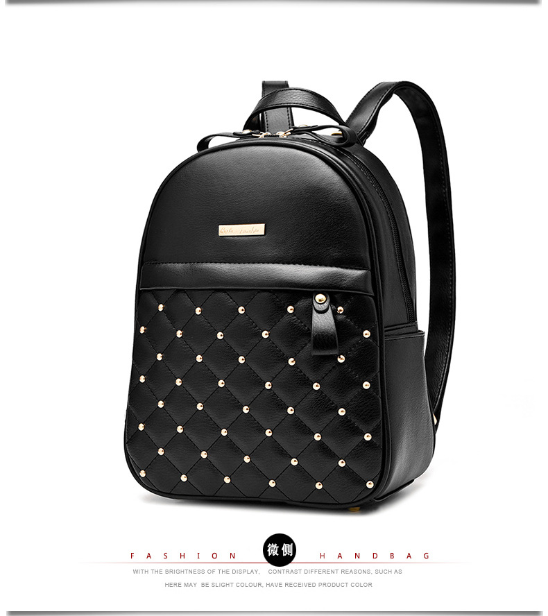 Women Backpack Hot Sale Fashion Causal High Quality bead female shoulder bag PU Leather for Girls