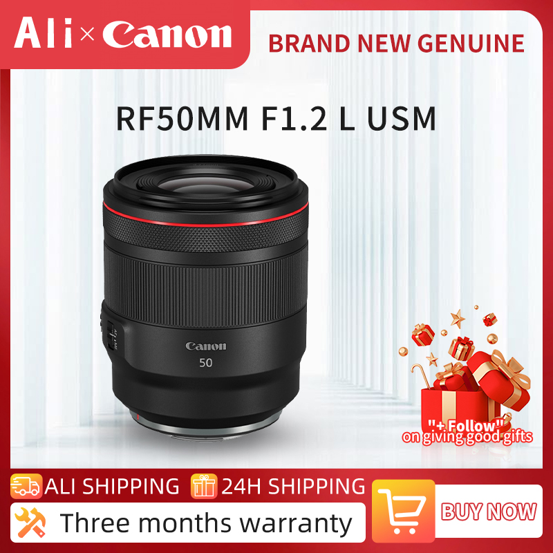 Canon RF 50mm f/1.2 L USM Lens Aperture Standard Fixed Focus Portrait Red Circle Autofocus Full Frame Mirrorless Camera Lens