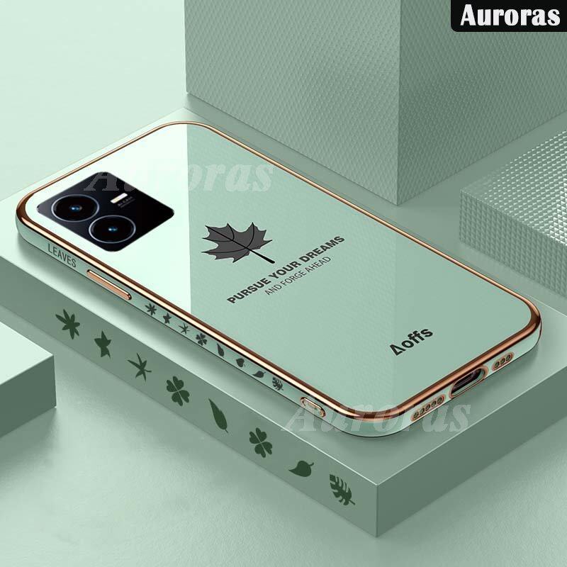 For VIVO Y16 Y22 Y22S Case Shining Maple Leaves Design Full Protection Soft Back Cover for Vivo Y16 Y22 S Casing Cover