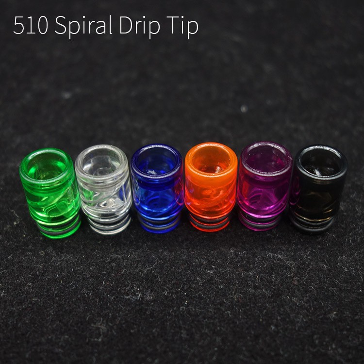 510 Drip Tip Spiral Nozzle Prevent Fried Oil Design Mouthpiece. 