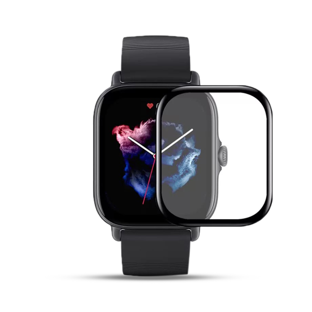 For Amazfit GTS 3 - Screen Protector Plastic 3d Film For Smart Watch HD Clear Curved Edge Full Protective (Not Glass). 