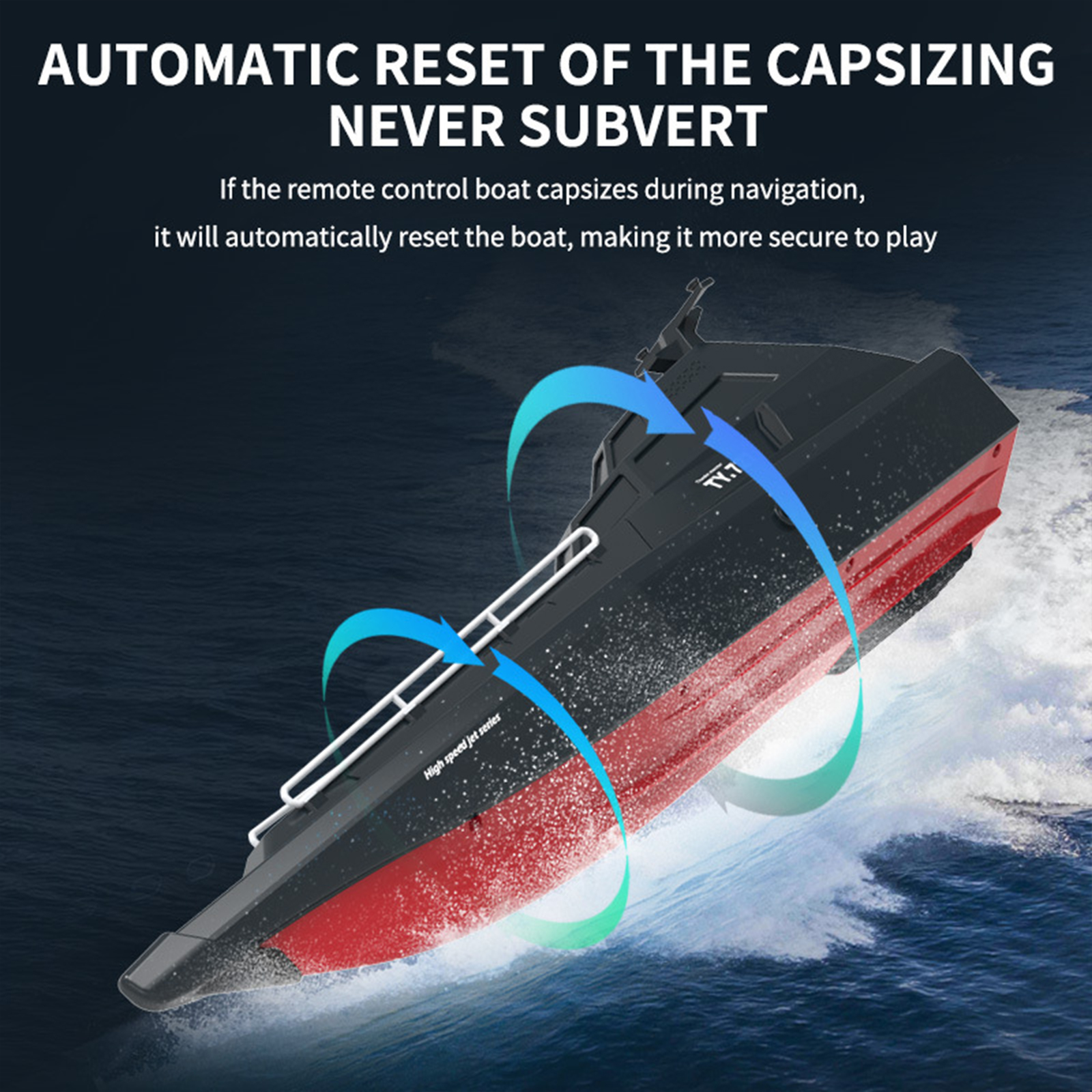 GC TY727 2.4GHz RC Turbojet Pump Boat High-Speed Remote Control Jet Boat With Low Battery Alarm Function For Kids Gifts. 