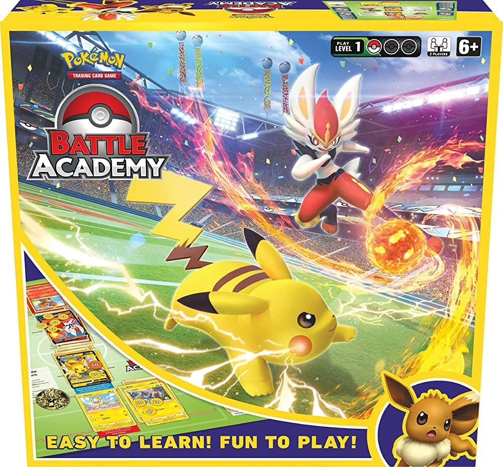 REAL Pokemon Battle Academy Board Game (USA) With 3Box Card, Game board & Manual book