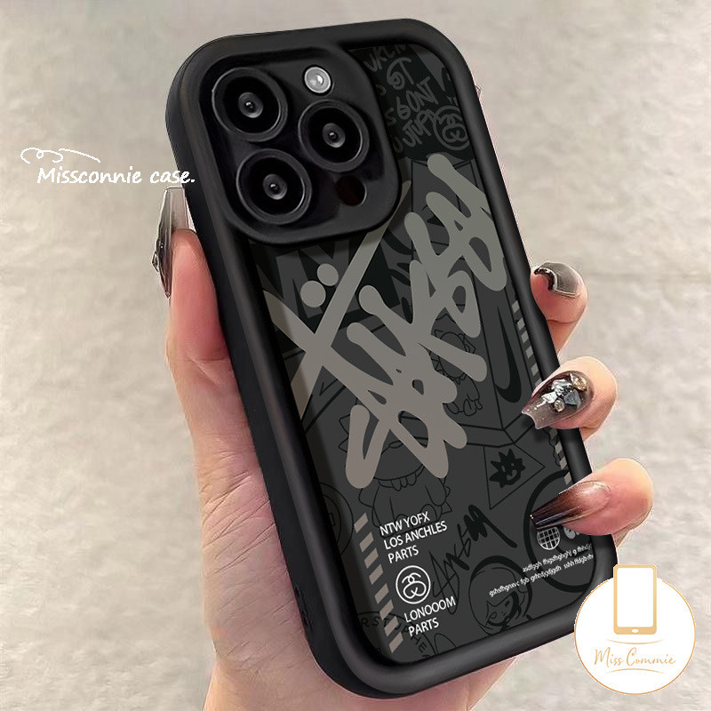 Trendy Brand Stussy Case For Realme C51 C65 C11 C53 C55 C25Y C67 C21Y 5s 11 6i 7i 5i 9i 8i C15 C35 C33 C20 C25 C12 Note 50 C30 C20A C31 C17 C21 Graffiti Cute Smiley Soft Cover