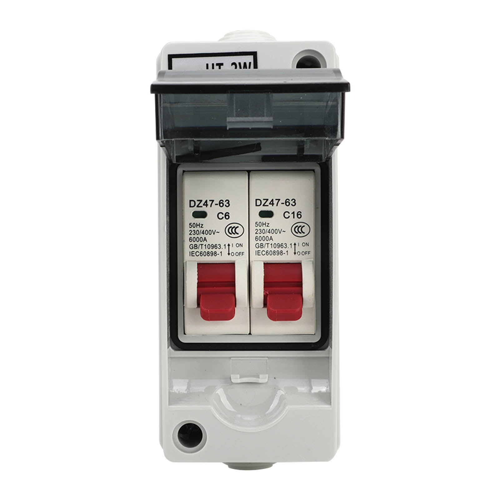 2 Channel Mini Circuit Breaker MCB C Type Waterproof Distribution Box 230V 400V. 