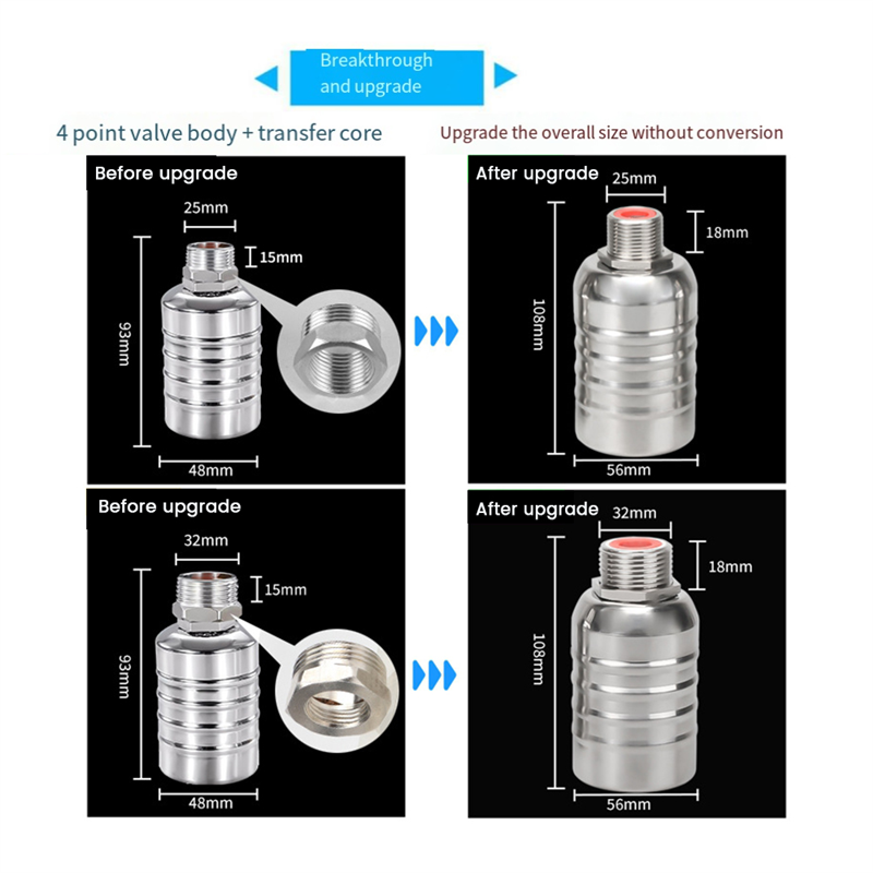 Fully Automatic Water Level Control Float Valve, 1Inch Auto Shut Off Mini Float Valve Upper Water Intake. 