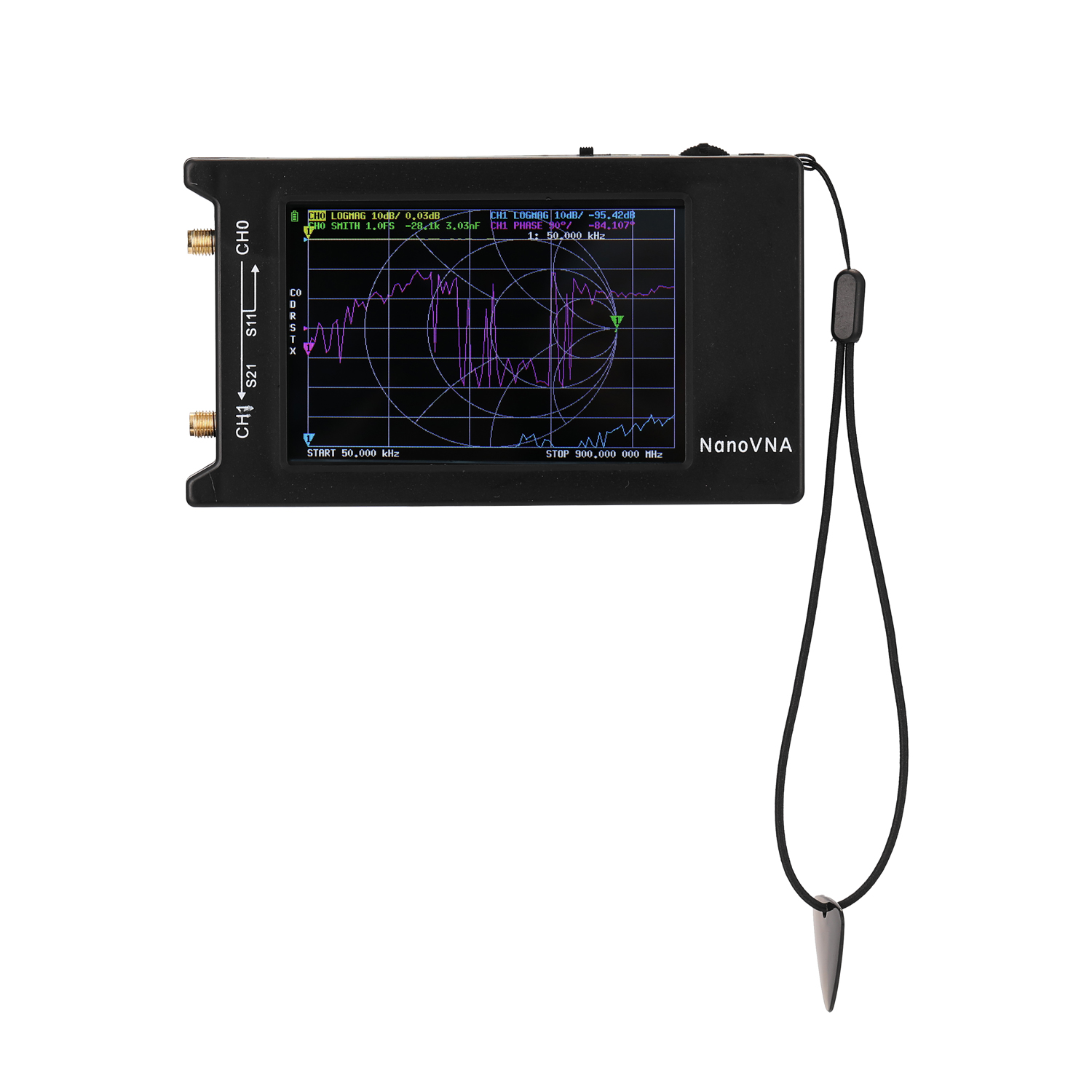 NanoVNA-H Portable Handheld Vector Network Analyzer 10KHz-1.5GHz Digital Display Touching Screen Shortwave MF HF VHF UHF Antenna Analyzer Standing Wave. 