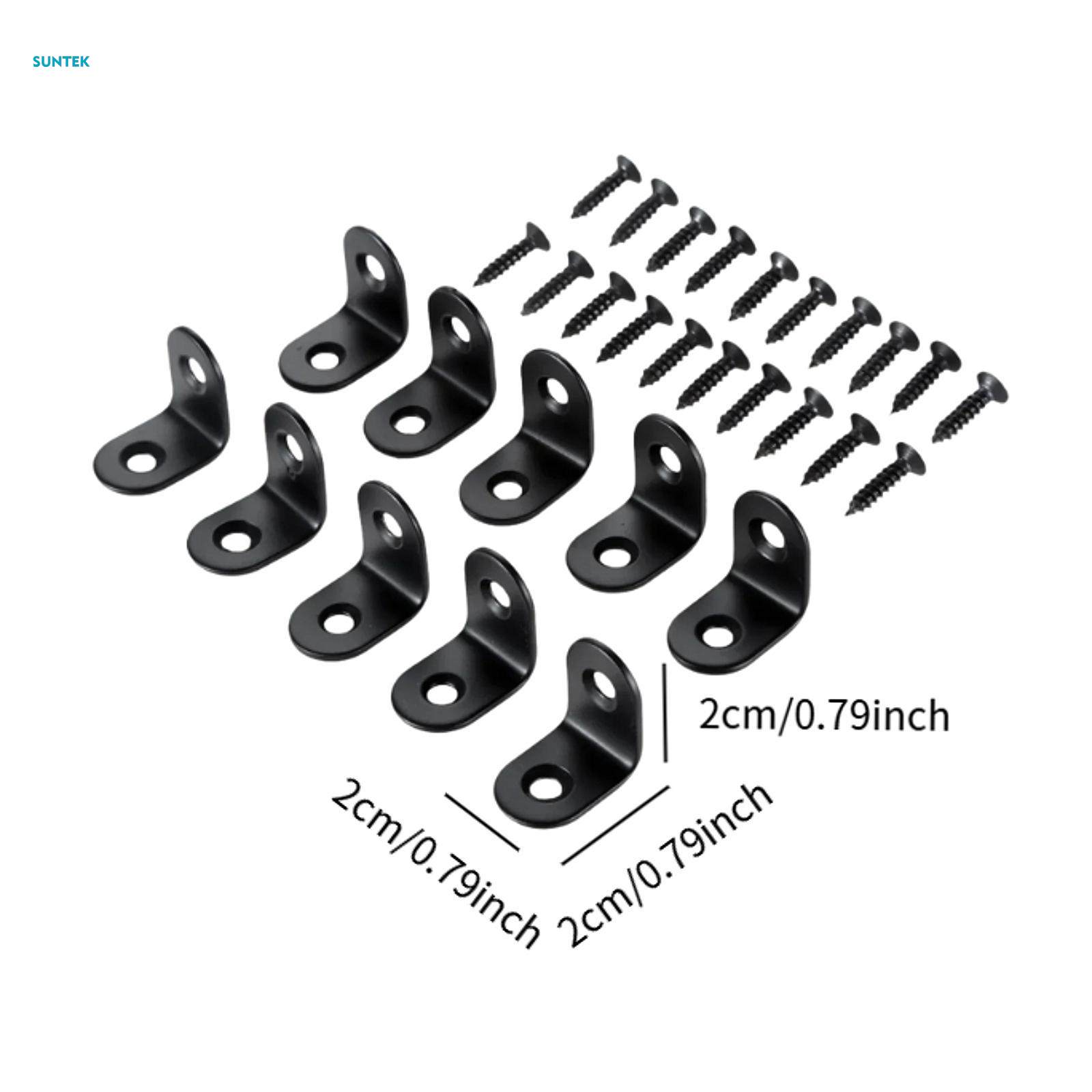 10x L Bracket Corner Brace Right Angle Bracket for Bookshelf Drawer Cabinet 2cm. 