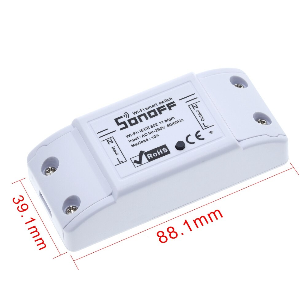 【happy one】Itead Sonoff Smart Switch DIY Smart Remote Switch Domotica Wifi Light Smart Home Controller Work with Alexa. 