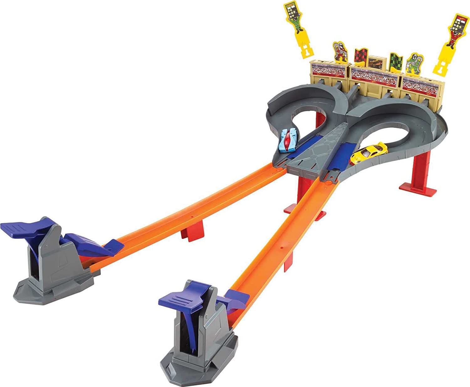 Hot Wheels Super Speed Blastway Track Set, 1 Hot Wheels Car, Dual-Track Racing, 1 or 2 Player, Connect to Other Sets, Toy for Kids 4 Years Old & Up. 