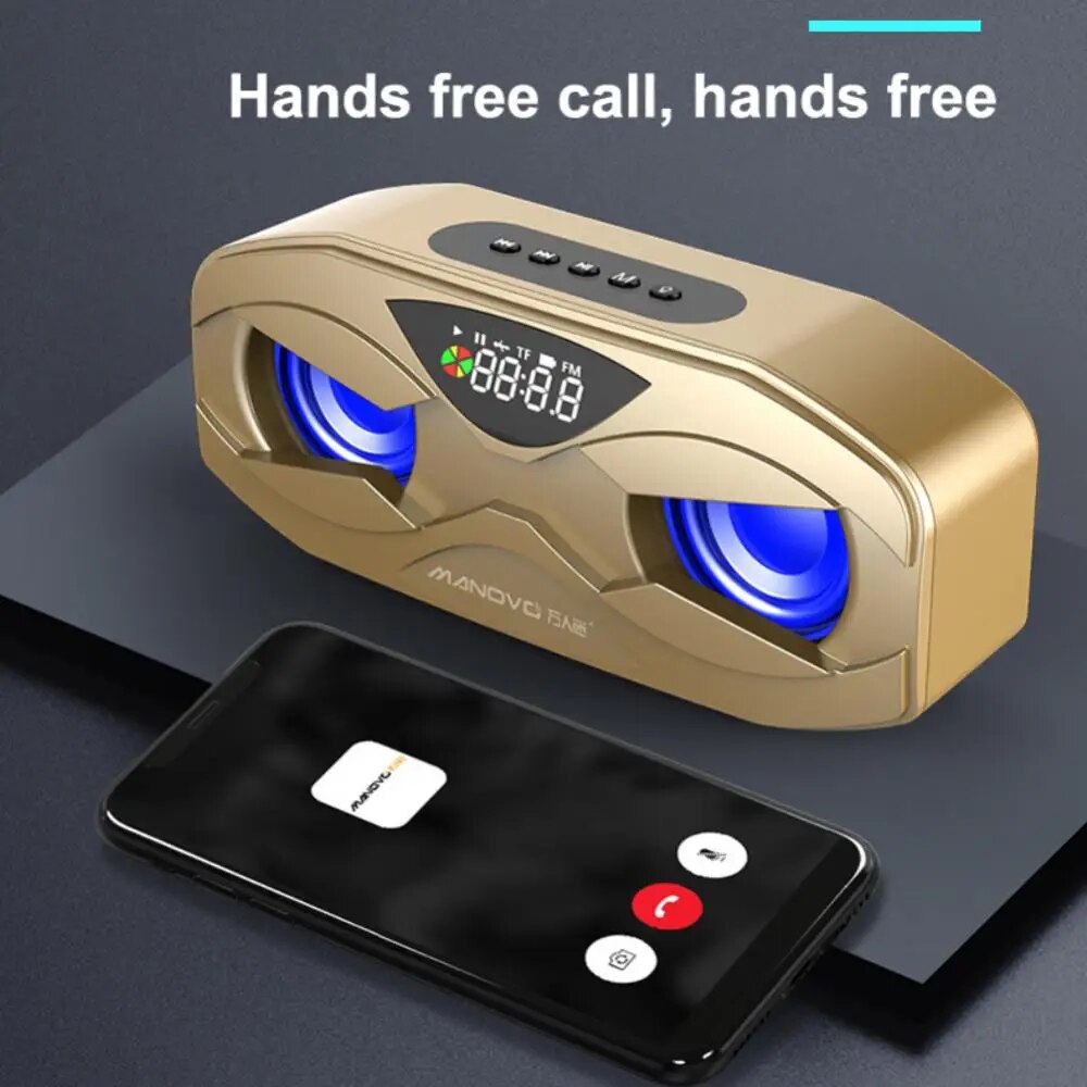 Powerful Bass Wireless Bluetooth Speaker LED Rhythm Flash Luidspreker FM Radio Wekker TF Card Super 6D Surround Sound Subwoofer. 