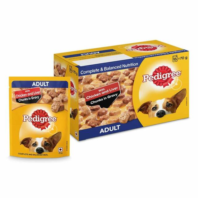 Pedigree With Chicken & Liver Chunks In Grav 70G. 