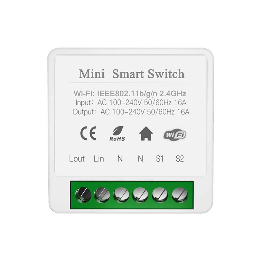 【Ready stock】16A MINI Wifi Smart Switch Supporte 2-way control Timer Wireless Switches Smart Home Automation Compatible with Tuya Alexa Google Home. 