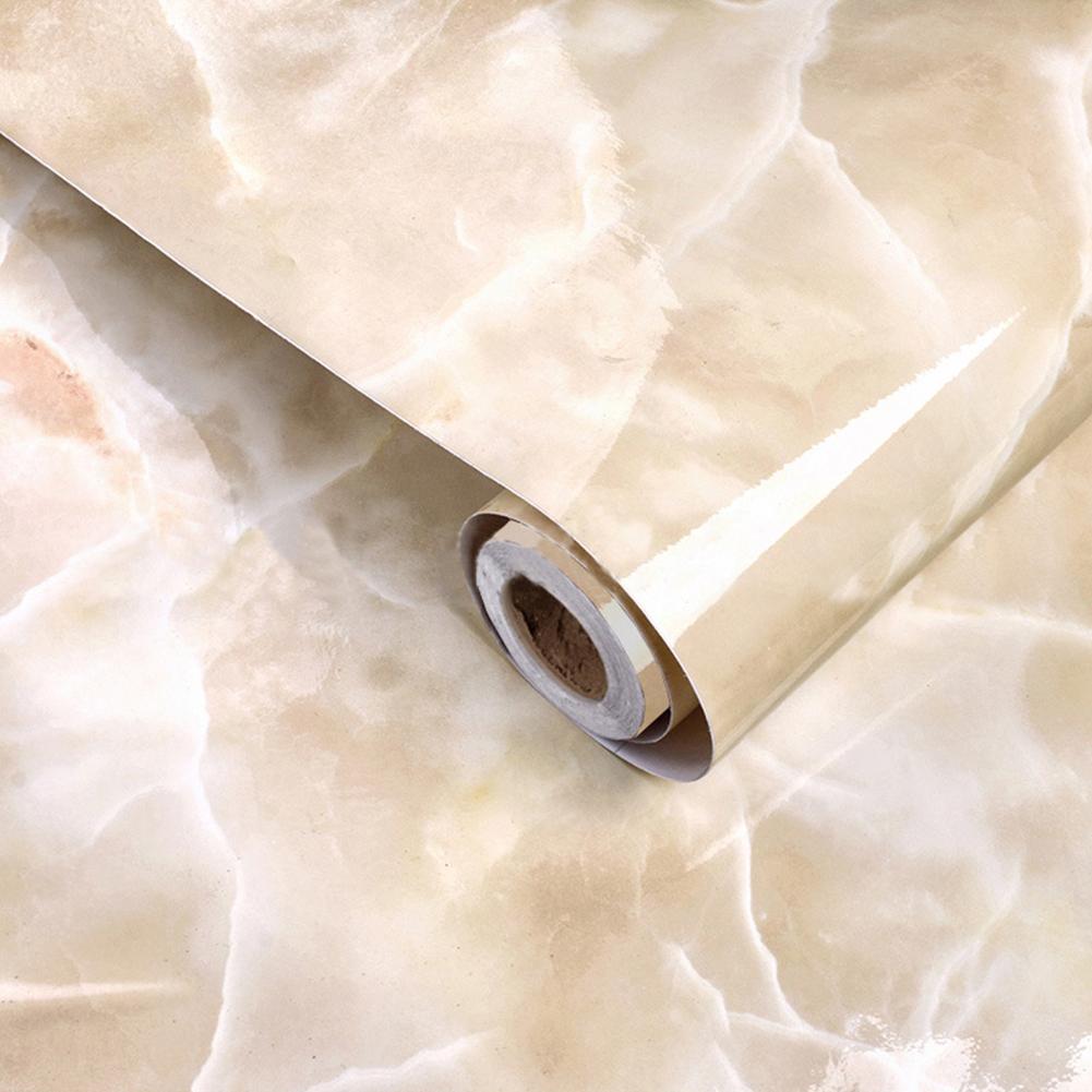 60x100cm 3D Marble Effect Wall Stickers Waterproof PVC Self-adhesive Wallpaper Home Decor. 