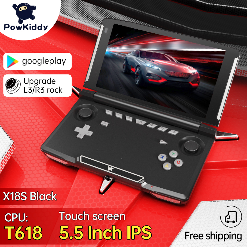 POWKIDDY X18S 5.5 Inch IPS Screen Black Version Android 11 L3+R3 Function Retro Games Handheld Game Console