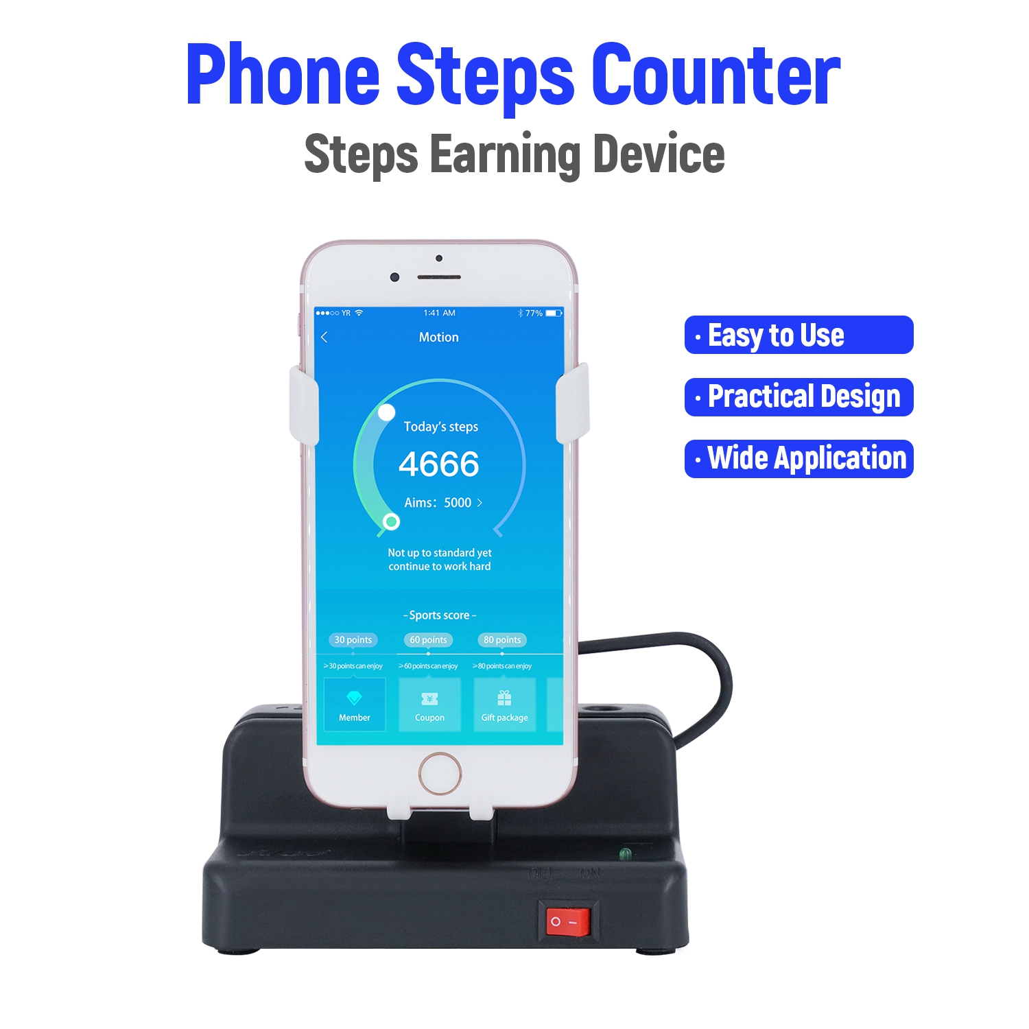 Mobile Phone Smart Watch Auto Step Shaker Automatic Step Counter for Pokemon Go/GoogleFit Cellphone Pedometer for Iphone/Android. 
