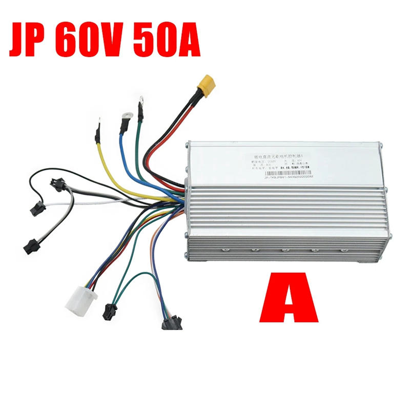 60V 50A Brushless Controller Dual Motor+36V-60V LCD Display Dashboard for Electric Scooter E Bike Replacement Parts. 