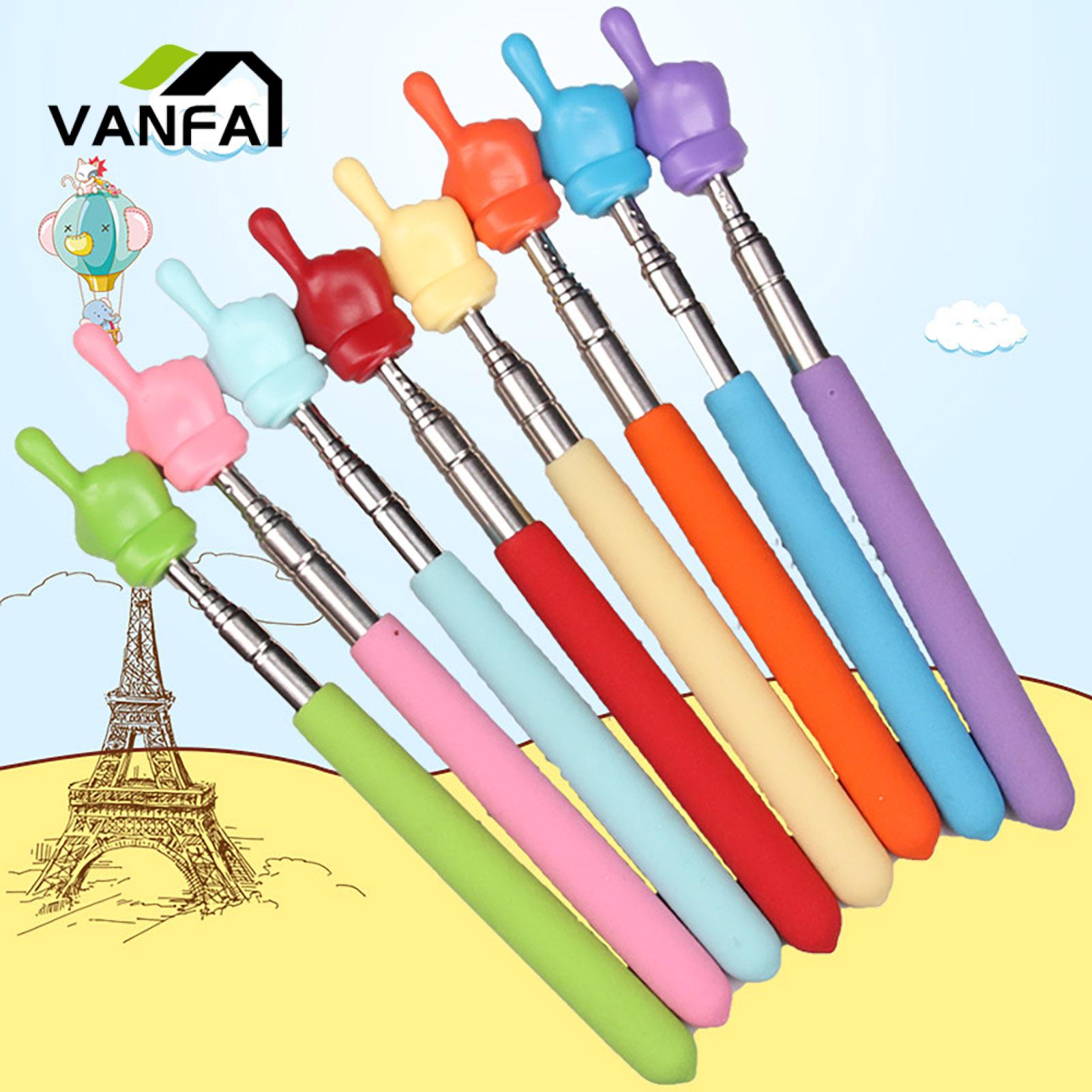Finger Reading Stick Telescopic Stainless Steel Pointer for Presentations Teaching Lightweight Portable Handheld Presenter Stick Ppt Presentation Pointer