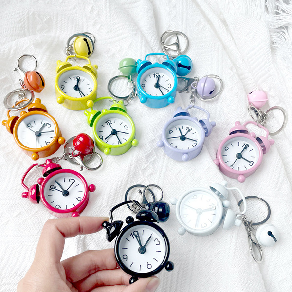 1 Pcs Mini Alarm clock key chain pendant creative car Ladies Bag key Ring small gift - Key Ring. 