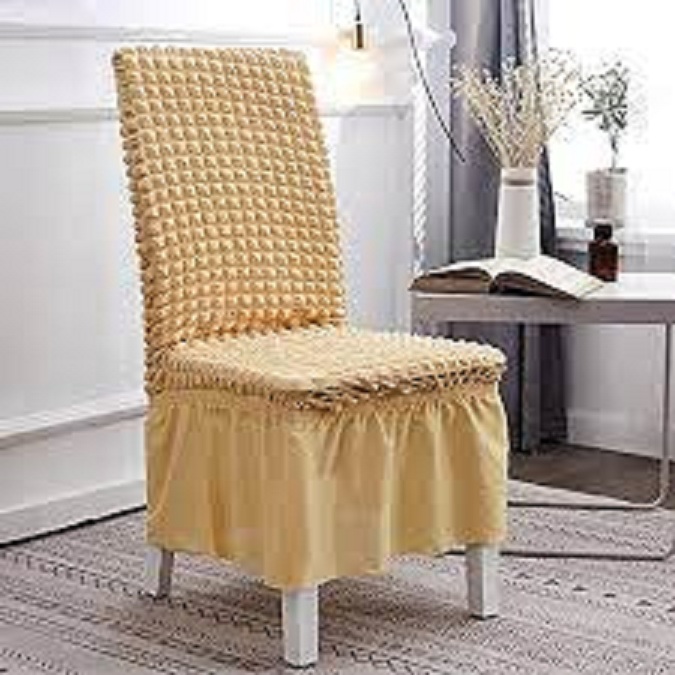 Cream Brown Color Original Turkey Stretchable Fabrics Dining Table  & Chair Cover for regular Size. 