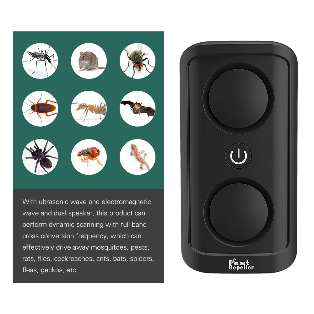 New Electronic Rodent Mosquito Insect Repeller Dual Speaker Ultrasonic