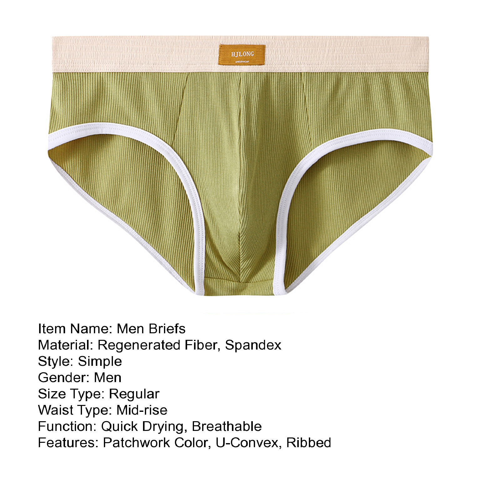Sunnyheart Regenerated Cellulose Underwear Comfortable Men's Ribbed Panties with U-convex Triangle Design for Daily Wear Buyers' Favorite Triangle Style Underwear. 