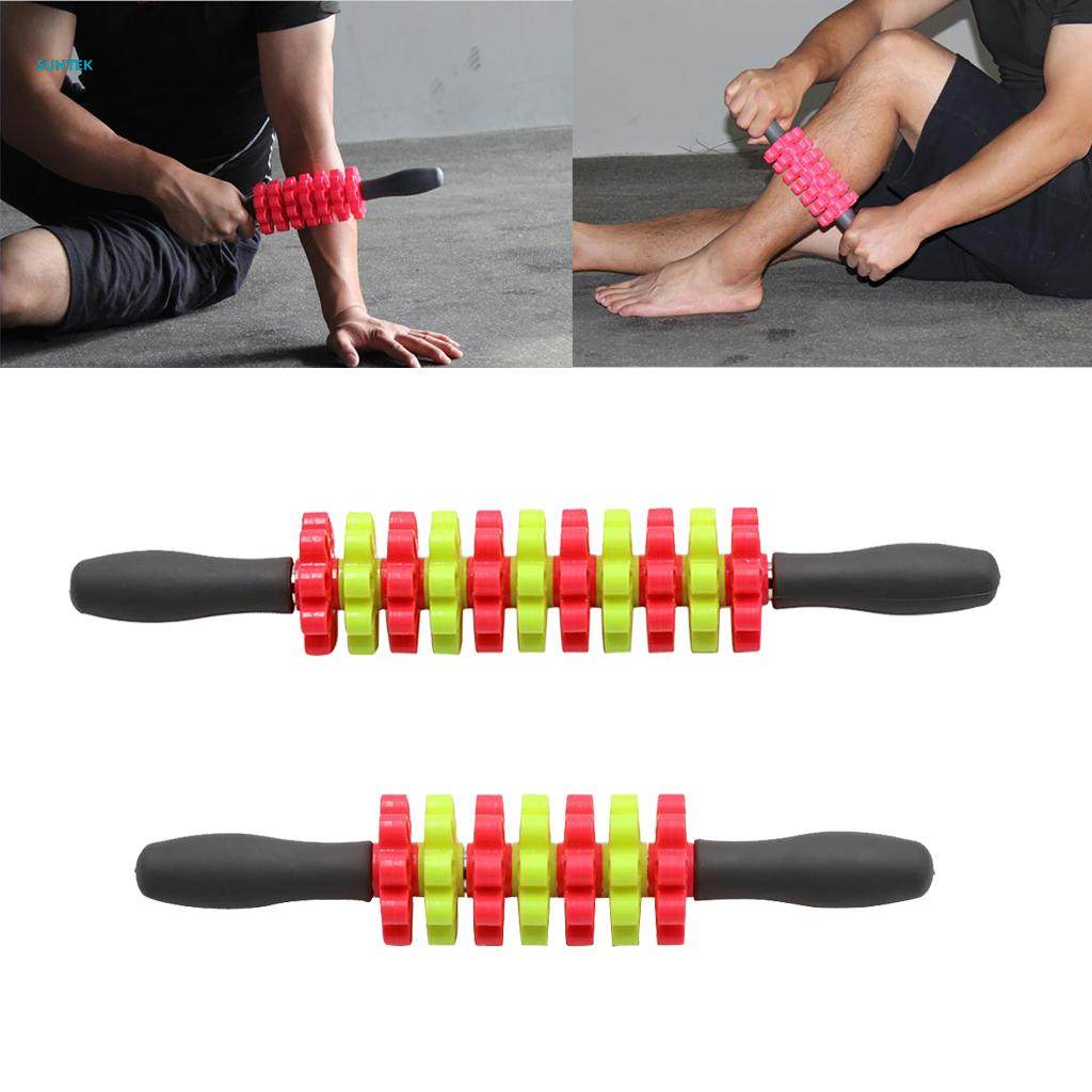 Muscle Roller Leg Massager - Best Massage Roller Stick - Deep Tissue, Trigger Points, Cramps, Quads, Calf & Hamstring Tightness, Myofascial Release - 35cm. 