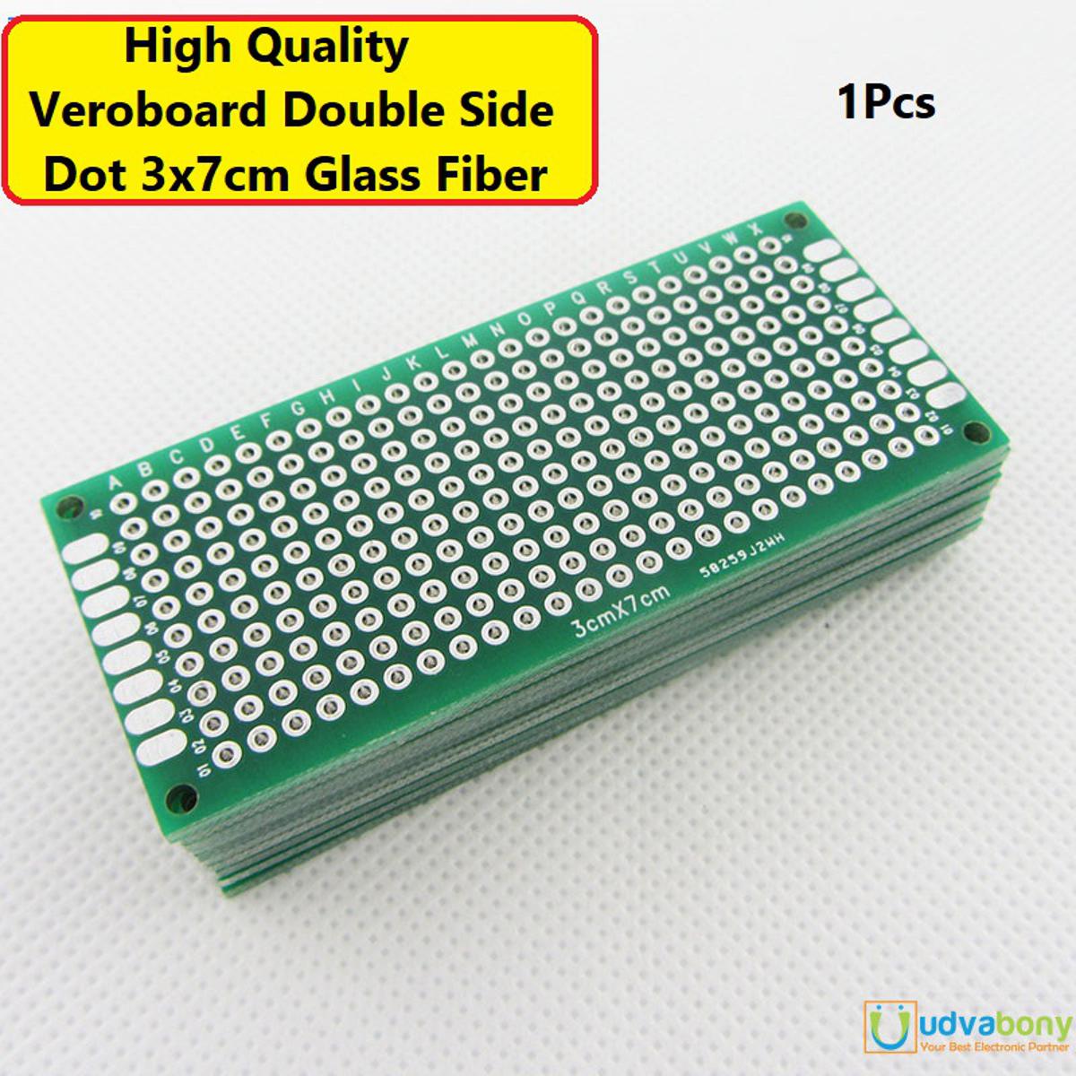 Veroboard Double Side Dot 3x7cm Glass Fiber Stripboard PCB Printed Circuit Board Project Board For Prototyping Weld Soldering Arduino DIY