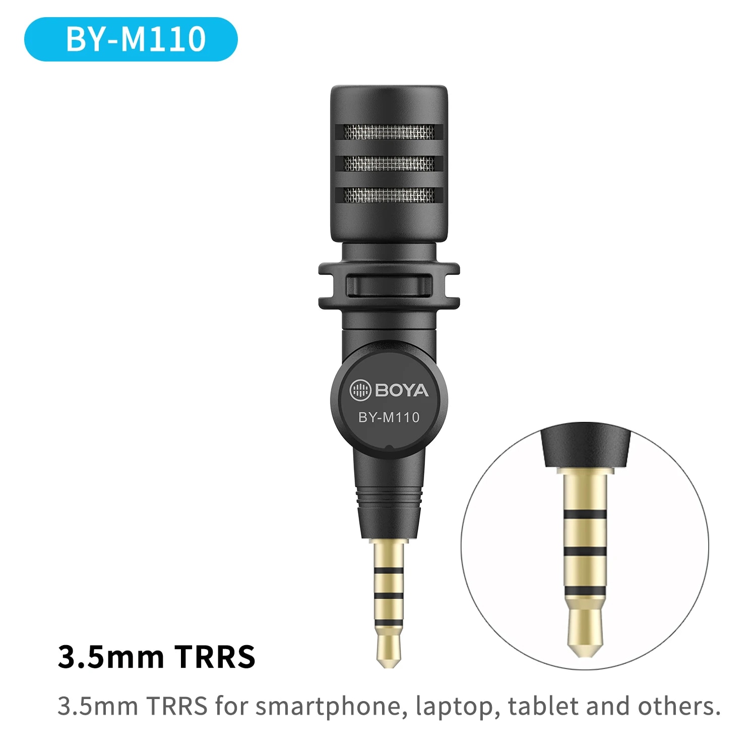 BOYA BY-M100 Wired Microphone Plug and Play Portable Audio Video Recording Mic for iPhone Android Camera PC Live Streaming Vlog. 