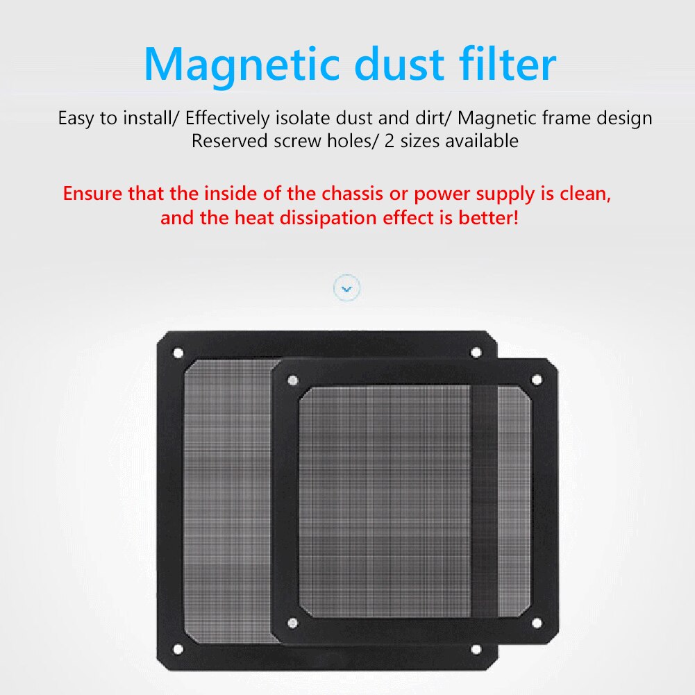 8-14cm Magnetic Frame Dust Filter Dustproof Mesh Cover Net Guard with Hole for PC Computer Case Cooling Fan Power Supply. 