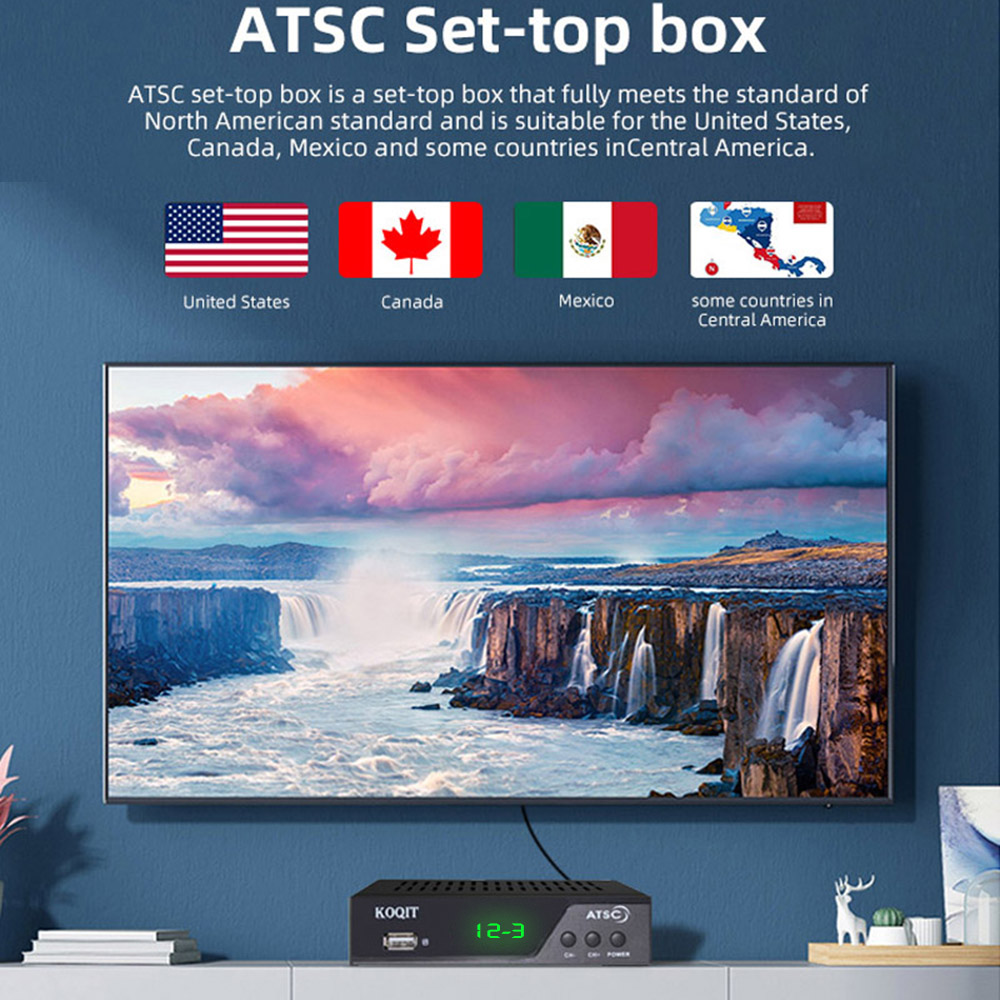 OTA ATSC DVR Recorder For Tv Analog Digital Converter Box QAM Tv Tuner Terrestrial Antenna Coax Universal Remote HD Media Player. 
