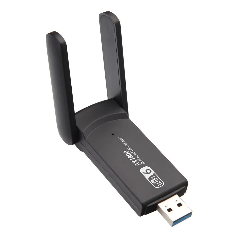 1800Mbps WiFi 6 USB Adapter 802.11AX 2.4G/5GHz USB3.0 Wireless Network Card Antenna Wi-Fi Dongle MT7921AU for Win 10/11 PC. 