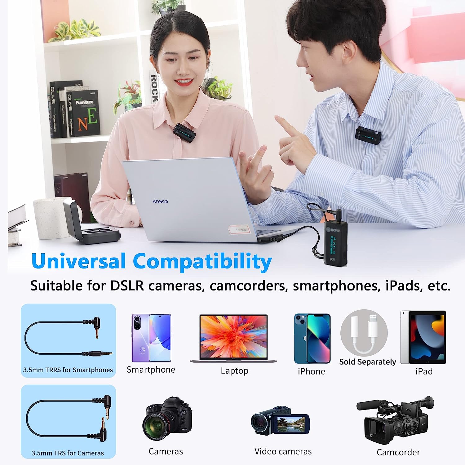 BOYA BY-XM6-K2 2.4GHz Ultra-compact Wireless Microphone System Kit. 