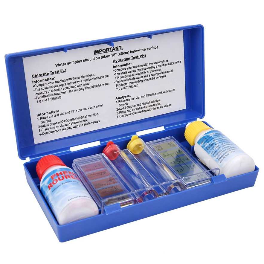 PH Chlorine Water Quality Test Kit Swimming Pool Tester Water Testing Box. 