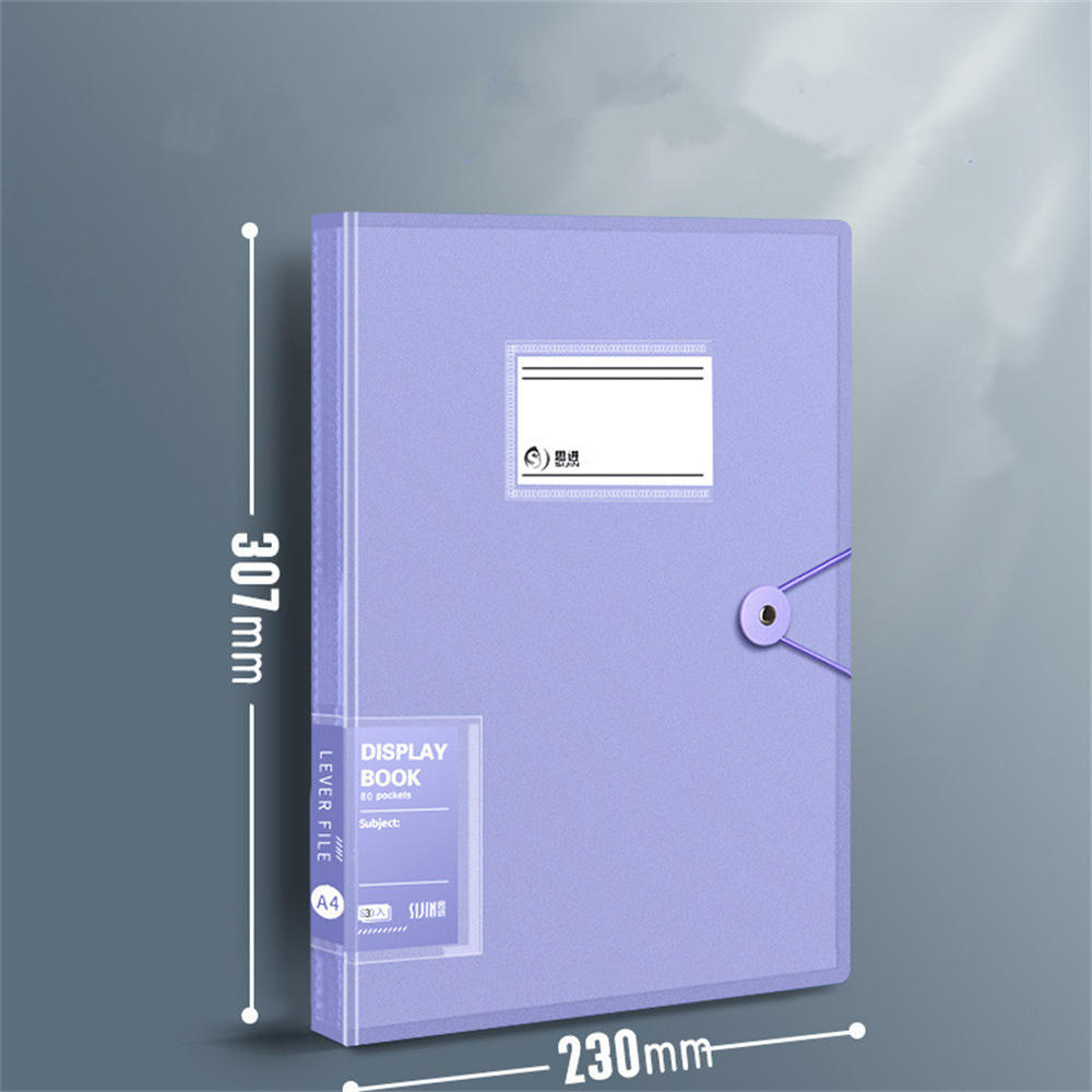 A4 File Folder Display Book Transparent Insert Paper Document Organizer Bag Office Supplies Stationery. 