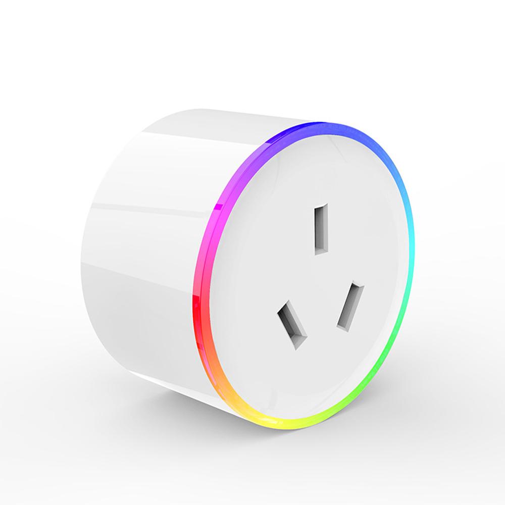 XS-A18 AC100-240V 10A AU Plug WIFI Control Socket Wireless Timer Switch Outlet With RGB LED Light Voice Control -. 