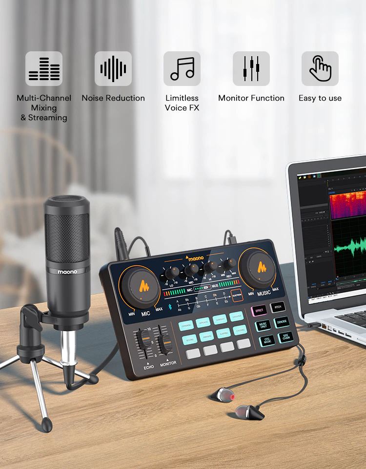 MAONO AU-AM200 S1 MAONOCASTER Lite Portable All-In-One Podcast Production Studio. 