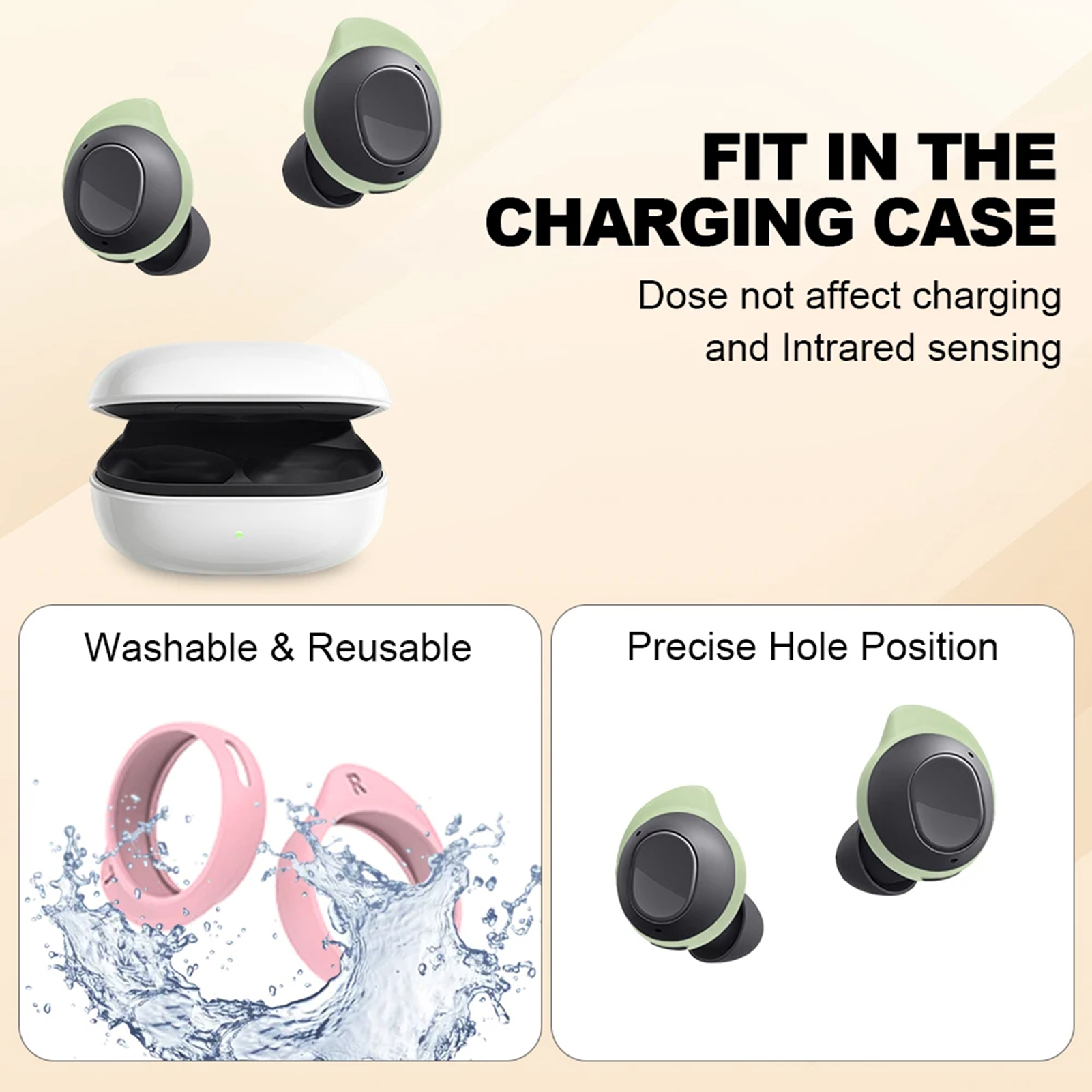 Earbud Wing Tips 5 Pairs Soft Silicone Replacement Ear Tips for Galaxy Buds Fe 2023 Comfortable Durable Wingtips for Earbuds Wingtips. 