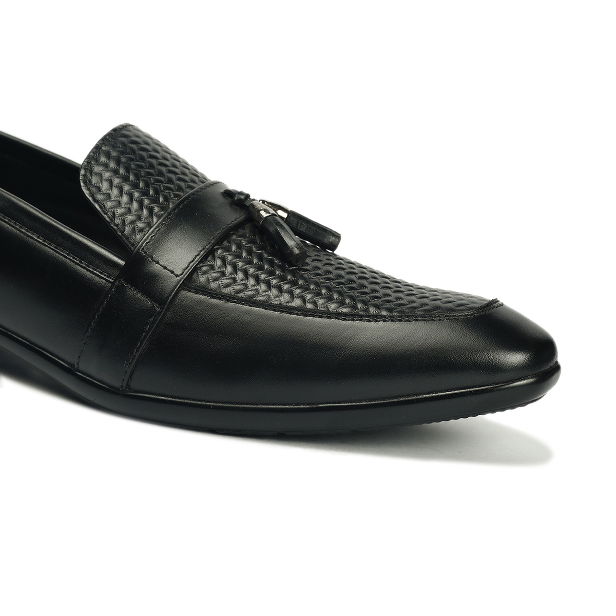 Apex Black Leather Moccasin for Men. 