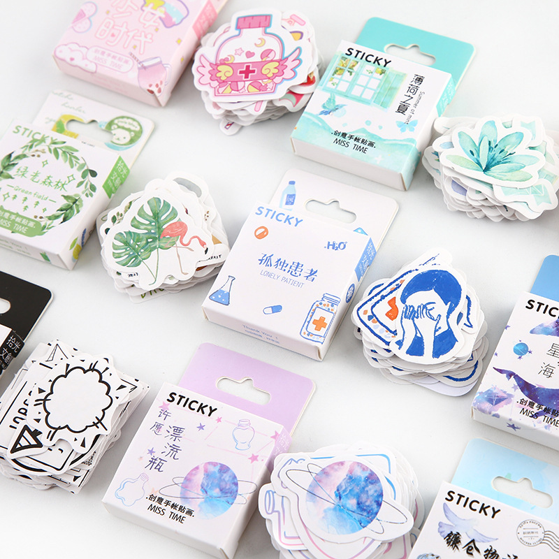 46Sheets/Box Pink Girl Sticker Creativity Scrapbook Design Stationery. 