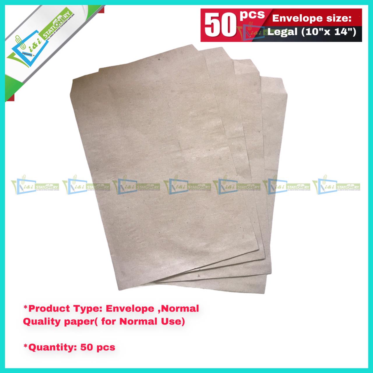 Envelope Normal Quality (For Normal Use)  Size (10"x14")  50 pcs. 