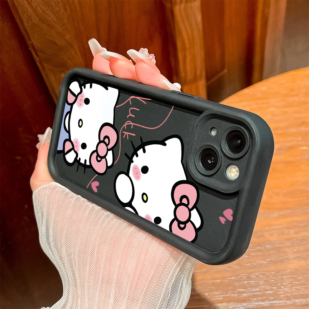TA for Samsung A05S Back Cover Soft Square Hello Kitty Pattern Cases Silicone Camera Protection Phone Case. 