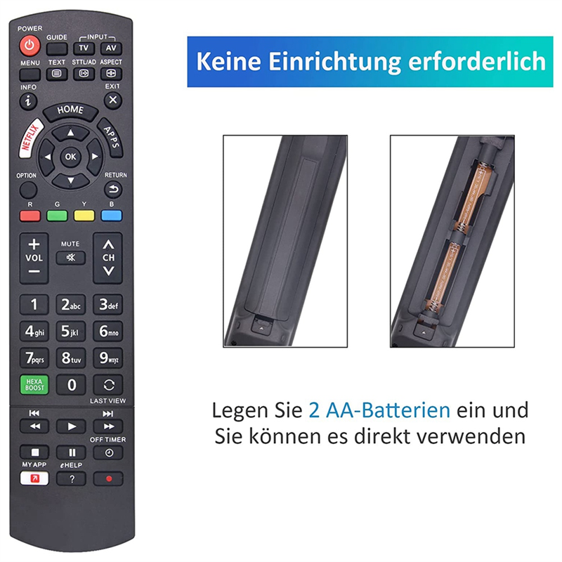 TV Remote Control for Panasonic TV for Panasonic Viera LCD LED 3D TV with Netflix, My App Buttons. 